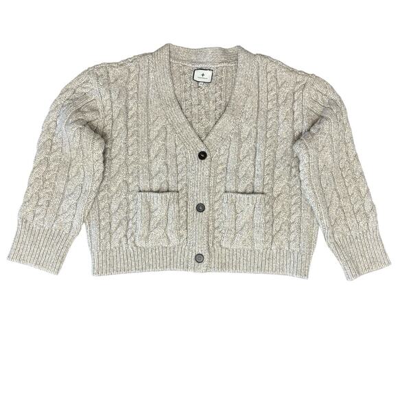 NWT‎ Tuckernuck Arthur Cable Knit Cardigan Sweater Gray Wool Blend Cropped XXL - Picture 9 of 16